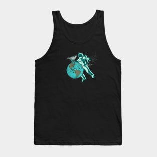 Plastic Pollution - Astronaut and Plastic Planet Earth Tank Top